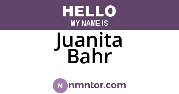 Juanita Bahr