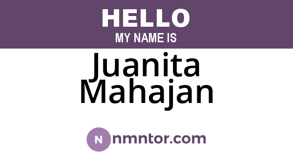 Juanita Mahajan