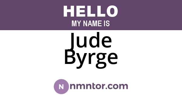 Jude Byrge