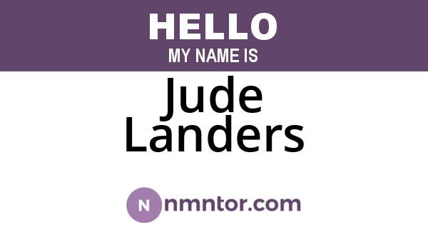Jude Landers