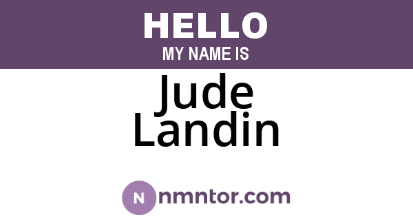 Jude Landin