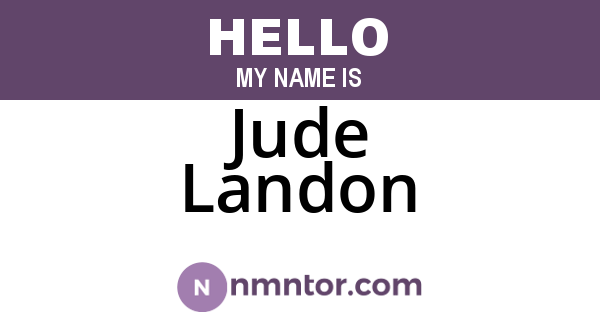 Jude Landon