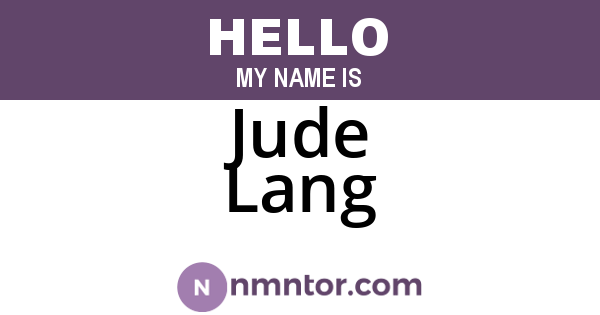 Jude Lang
