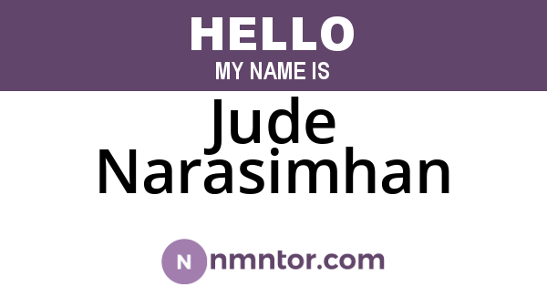 Jude Narasimhan