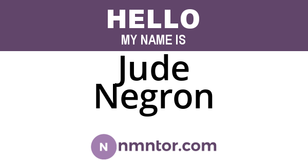 Jude Negron