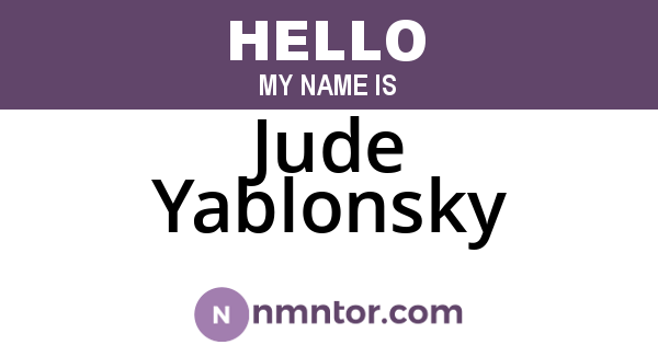 Jude Yablonsky