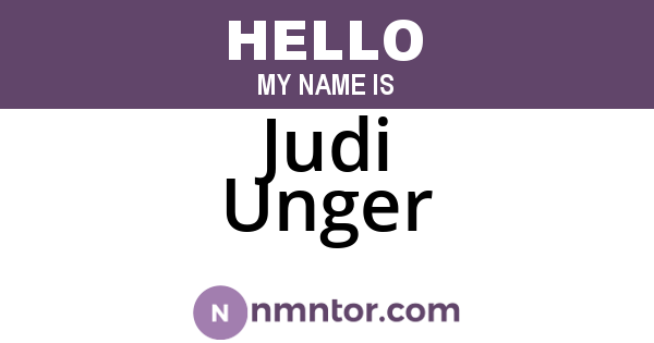 Judi Unger
