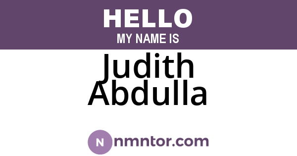 Judith Abdulla