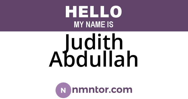 Judith Abdullah