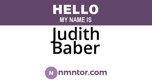 Judith Baber