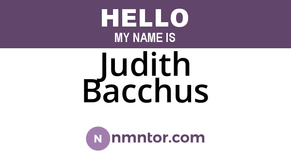 Judith Bacchus