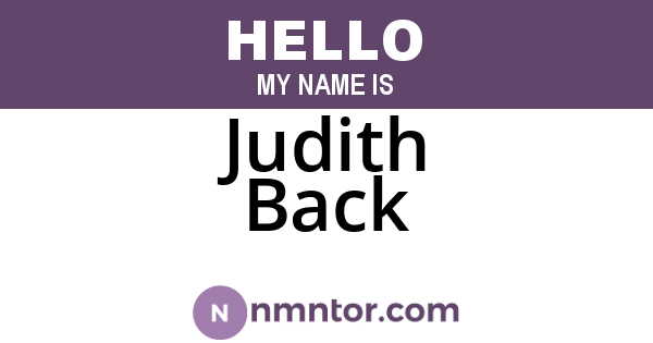 Judith Back