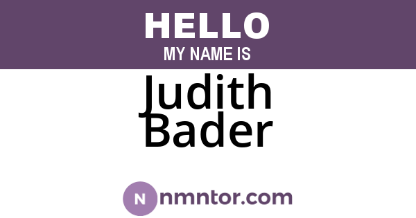 Judith Bader