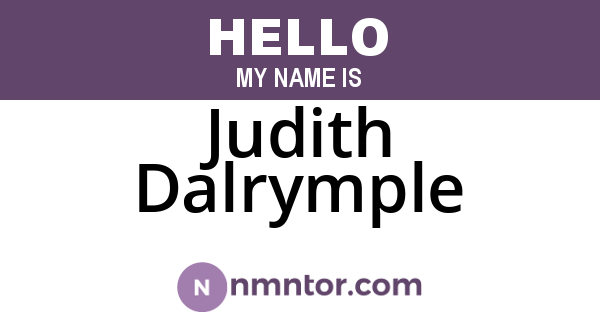 Judith Dalrymple
