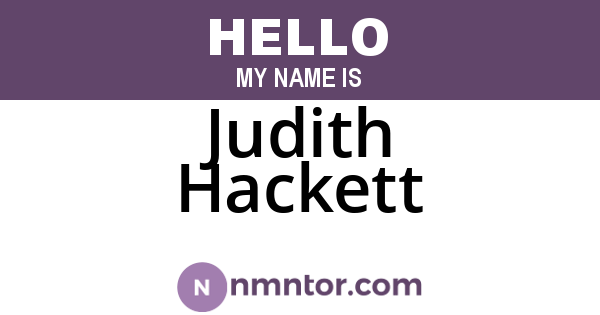 Judith Hackett