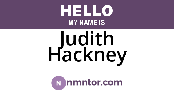 Judith Hackney