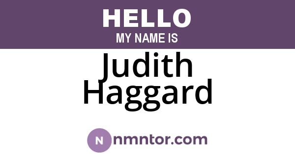 Judith Haggard