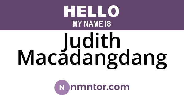 Judith Macadangdang