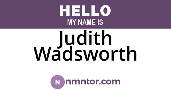 Judith Wadsworth