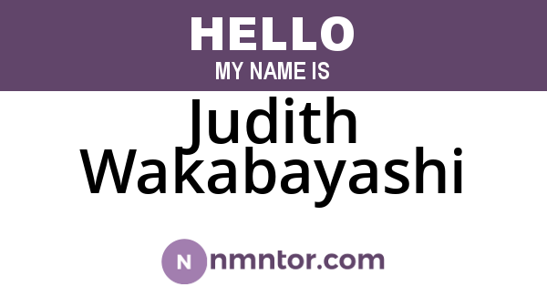 Judith Wakabayashi