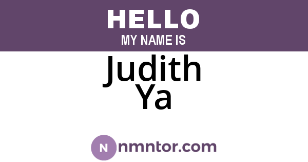Judith Ya