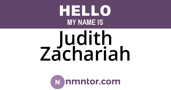 Judith Zachariah