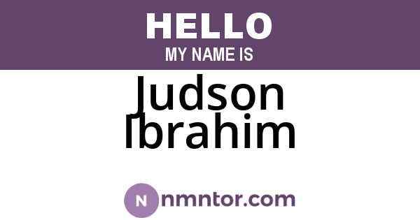 Judson Ibrahim