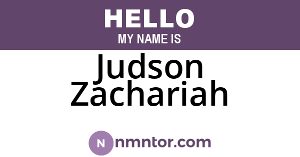 Judson Zachariah