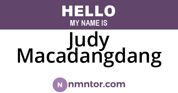 Judy Macadangdang