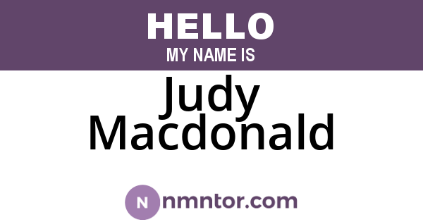 Judy Macdonald
