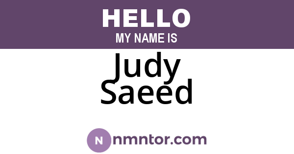 Judy Saeed