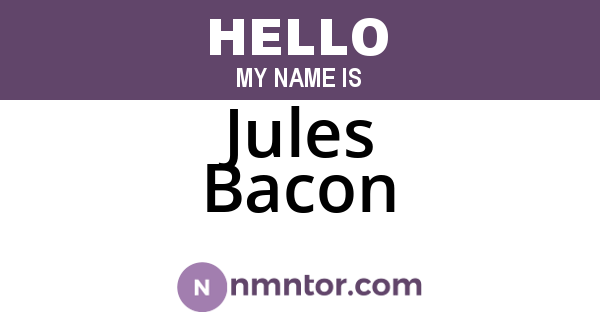 Jules Bacon