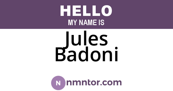 Jules Badoni