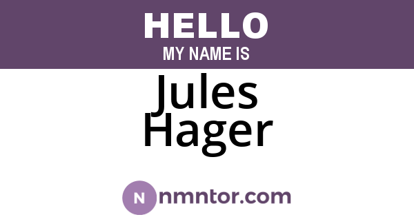Jules Hager