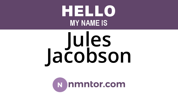Jules Jacobson