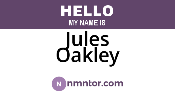 Jules Oakley
