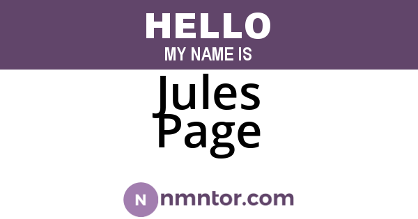 Jules Page