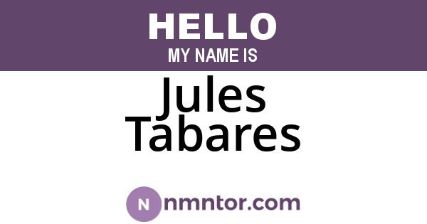 Jules Tabares