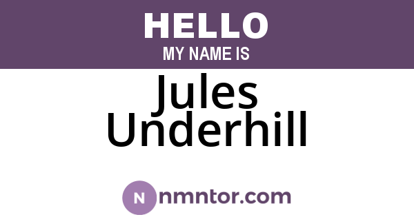 Jules Underhill
