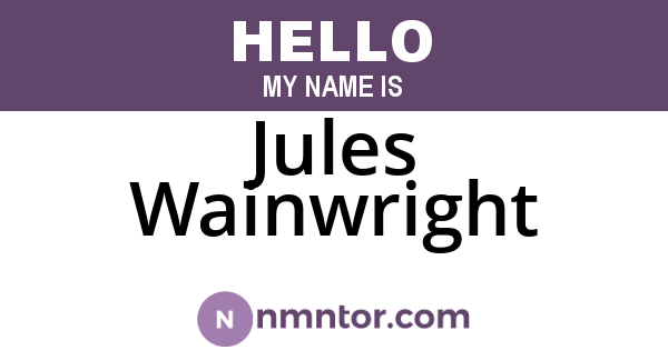 Jules Wainwright