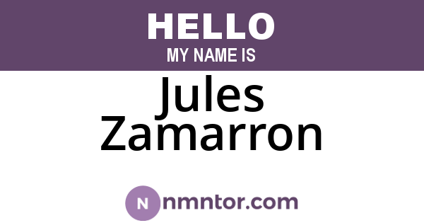 Jules Zamarron