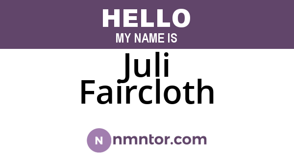Juli Faircloth