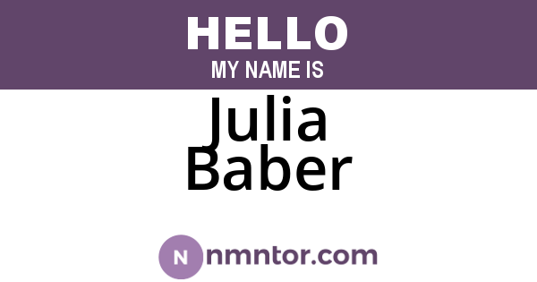 Julia Baber