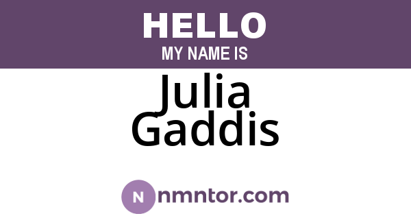 Julia Gaddis