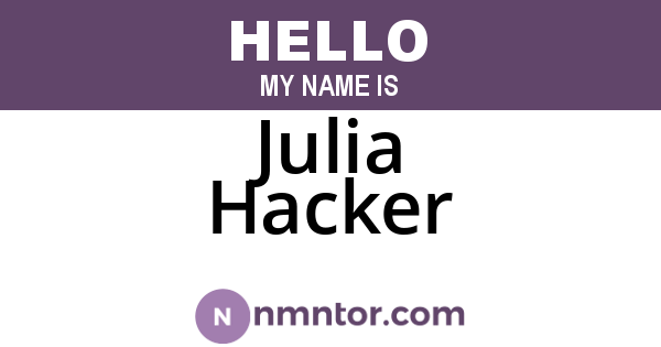 Julia Hacker