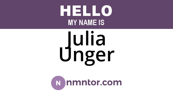 Julia Unger