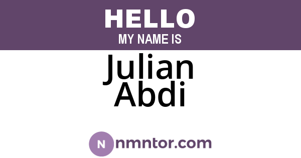 Julian Abdi