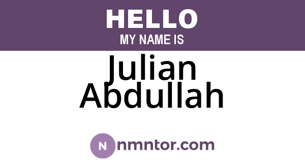 Julian Abdullah