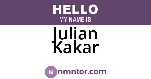 Julian Kakar