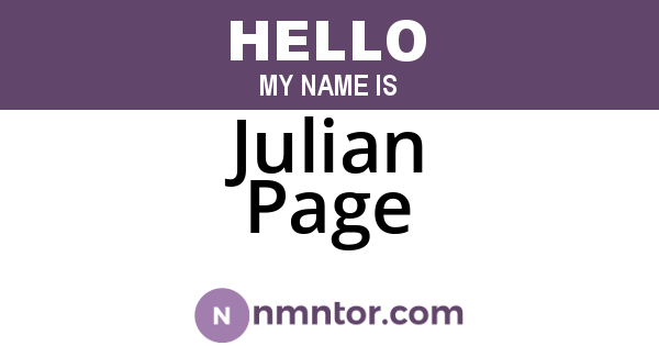 Julian Page